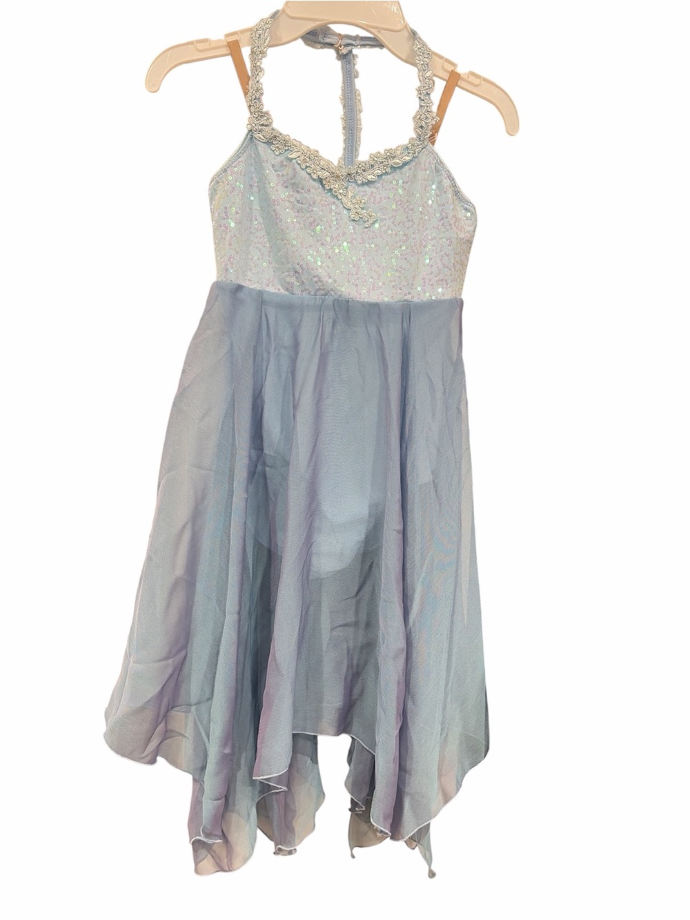 Revolution Iridescent Light Blue Halter Dance Dress